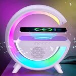 اسپیکر بلوتوثی و شارژر وایرلس LED مدل BT 2301 رنگ سفید - Image 2