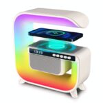 اسپیکر بلوتوثی و شارژر وایرلس LED مدل XM-G3 رنگ سفید - Image 3