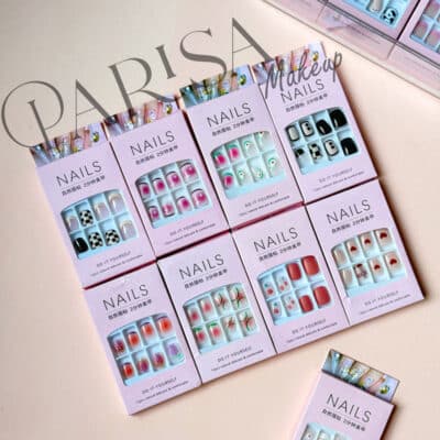 ناخن مصنوعی طرحدار Nails مدل مربعی کوتاه