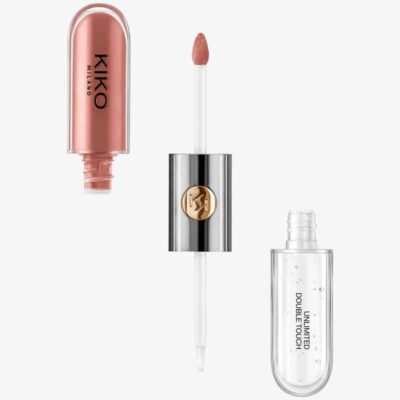 لیپ گلاس و رژ لب مایع دو سر کیکو میلانو KIKO MILANO مدل Unlimited Double Touch رنگ Natural Rose (شماره 103)