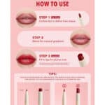تینت لب و خط لب دو طرفه شیگلم SHEGLAM مدل Glam 101 Sheer Tinted Lipstick & Liner Duo رنگ Strawberry Sorbet - Image 7