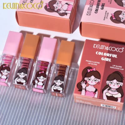 پک دو عددی لیپ گلاس و رژلب مایع مات KEVIN & COCO مدل Colorful Girl