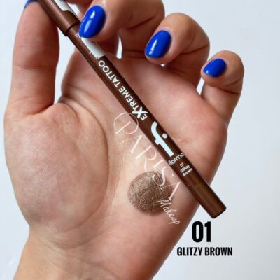 مداد چشم ژلی فلورمار flormar مدل Extreme Tattoo Gel Pencil کد 001(رنگ Glitzy Brown)