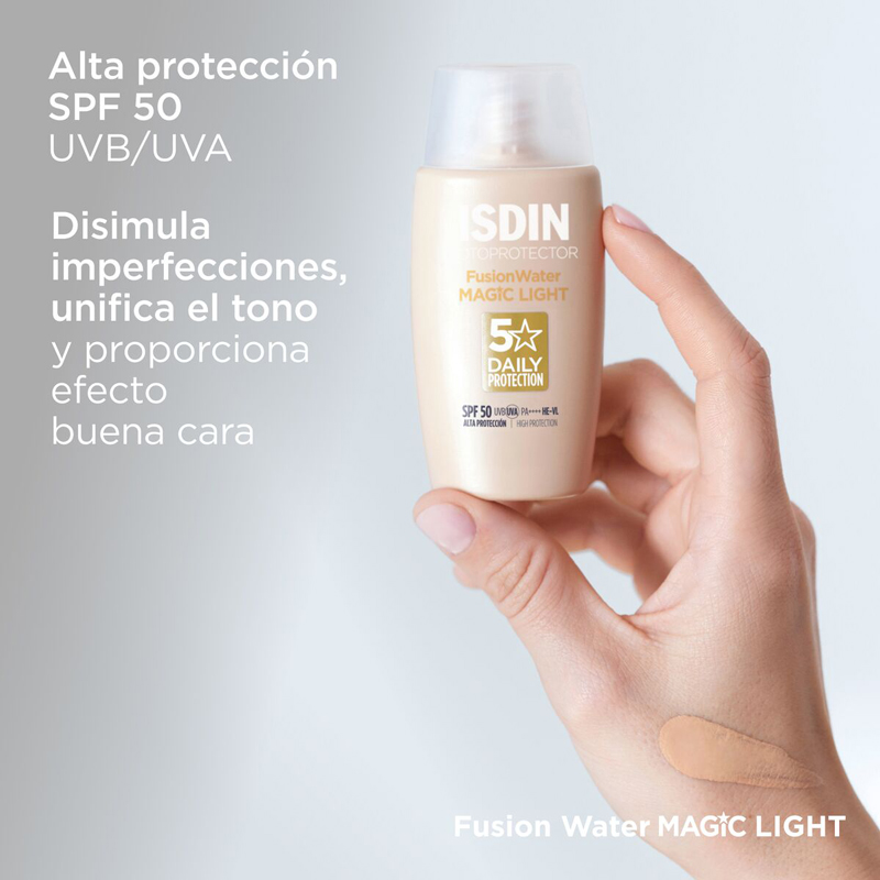 ضدآفتاب رنگی SPF 50 ایزدین ISDIN مدل Fusion Water Magic Light - Image 3